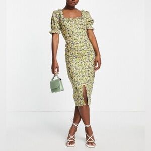 New Hope & Ivy Liberty Fabric Floral Dress Yellow NWT Boho Preppy Casual Size 8